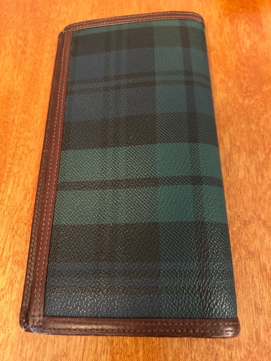 Polo Ralph Lauren Accessories - Leather-Trim Green & Black Plaid Women’s Wallet
